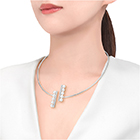 balance parallel diamonds pave Necklace